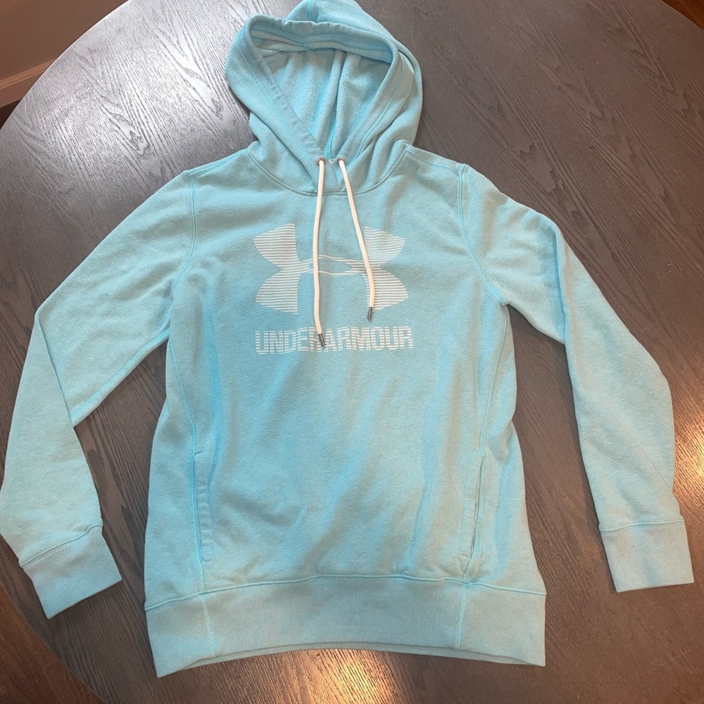Womens Under Armour Hoodie- light blue